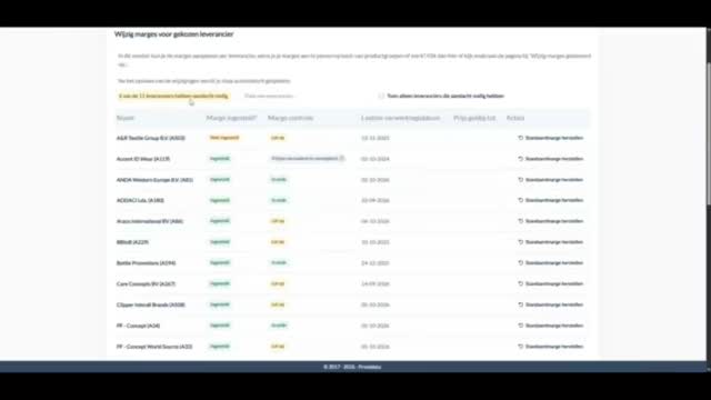 Het instellen van de prijsmarges in je eigen Promidata webshop